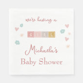 Serviette En Papier Cute Pastel Bloque Le Baby shower Fille (Devant)