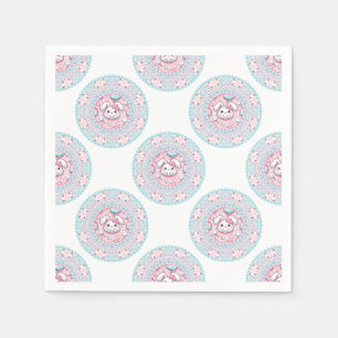 Serviette En Papier Cute Pastel Candy Kawaii Bunny Polka Dot Mandala