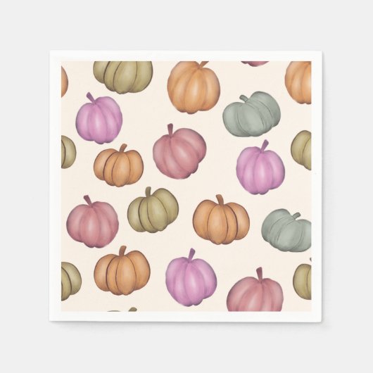 Serviette En Papier Cute Pastel Citrouille Pastel Motif (Devant)