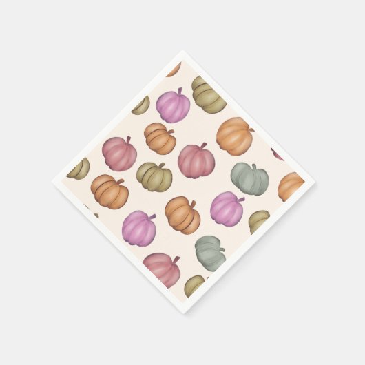 Serviette En Papier Cute Pastel Citrouille Pastel Motif (Coin)