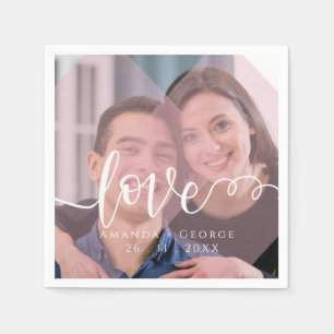 Serviette En Papier Cute Pastel Couleur Amour Photo Mariage