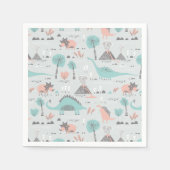 Serviette En Papier Cute Pastel Dinosaur Motif (Devant)