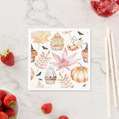 Serviette En Papier Cute Pastel Éffrayant Cupcakes Motif Halloween (En situation)