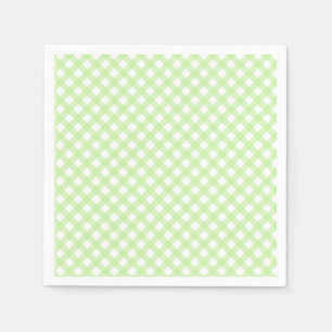Serviette En Papier Cute Pastel Green En vichy Motif