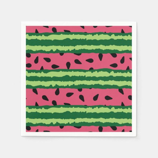 Serviette En Papier Cute pastèque Motif rose et vert (Devant)