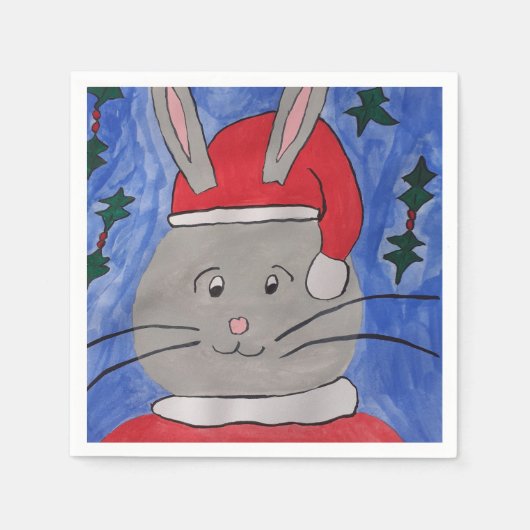 Serviette En Papier Cute Père Noël Bunny (Devant)