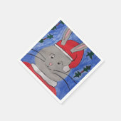 Serviette En Papier Cute Père Noël Bunny (Coin)