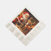 Serviette En Papier Cute Père Noël et Reindeer (Coin)