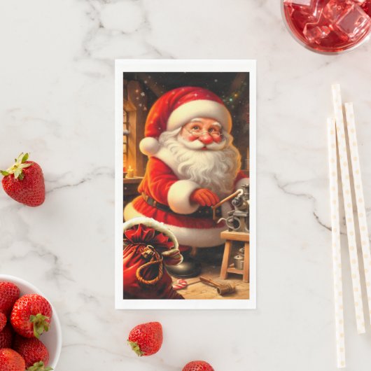 Serviette En Papier Cute Père Noël et Reindeer (En situation)