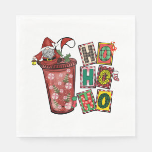 Serviette En Papier Cute Père Noël scandinave Gnome -Tasse de Noël