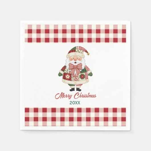 Serviette En Papier Cute Personalized Santa Christmas Holiday (Devant)