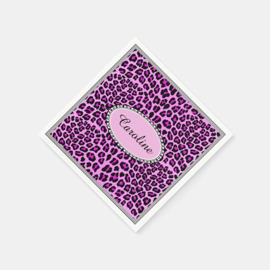 Serviette En Papier Cute personnalisation Leopard rose guépard (Coin)
