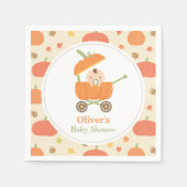 Serviette En Papier Cute Petit Citrouille Poussette Baby shower (Devant)