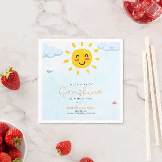 Serviette En Papier Cute Petit rayon de papier soleil Napkin (En situation)
