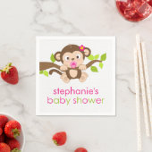 Serviette En Papier Cute Petit Singe Fille Baby shower Papier (En situation)