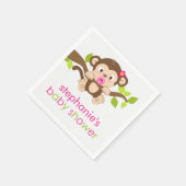 Serviette En Papier Cute Petit Singe Fille Baby shower Papier (Coin)