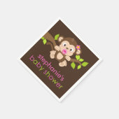 Serviette En Papier Cute Petit Singe Fille Baby shower Papier (Coin)
