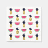 Serviette En Papier Cute Pineapple et Watermelon Doodle Pattern (Devant)