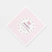 Serviette En Papier Cute Pink Bow 1st Birthday Party (Coin)