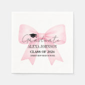 Serviette En Papier Cute Pink Bow Graduation Cap Graduate (Devant)