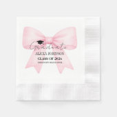 Serviette En Papier Cute Pink Bow Graduation Cap Graduation (Devant)