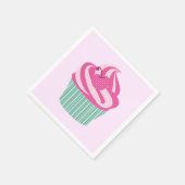 Serviette En Papier Cute Pink Cupcake Pastel Pink (Coin)