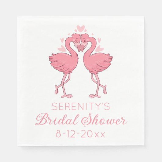 Serviette En Papier Cute Pink Flamingos Tropical Beach Bridal Shower (Devant)