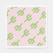 Serviette En Papier Cute Pink Green Cactus Paper Napkins (Devant)