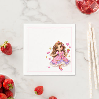 Serviette En Papier Cute Pink Princess Birthday Napkins