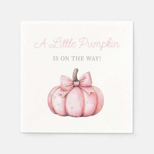 Serviette En Papier Cute Pink Pumpkin Girl Baby Shower (Devant)