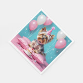 Serviette En Papier Cute Pink Yorkie Birthday (Coin)