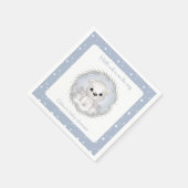 Serviette En Papier Cute Polar Ours Bleu Baby shower garçon d'hiver (Coin)
