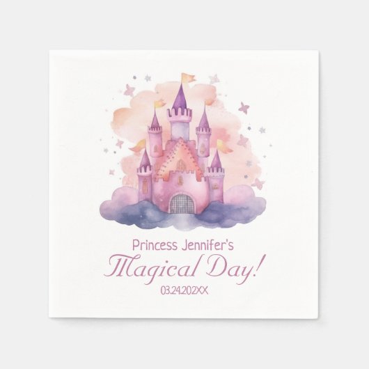 Serviette En Papier Cute Princess Castle Girl Birthday Party (Devant)