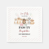Serviette En Papier Cute Puppy Dog Boy 1st Birthday | Pawty Time First (Devant)