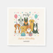 Serviette En Papier Cute Puppy Dogs Boy 5th Birthday Party (Devant)