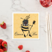 SERVIETTE EN PAPIER CUTE QUEEN BEE AVEC HONEYCOMB PAPER NAPKINS (En situation)
