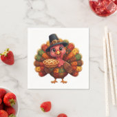 Serviette En Papier Cute Quilted Patchwork Turkey | Pilgrim Hat Pie  (En situation)