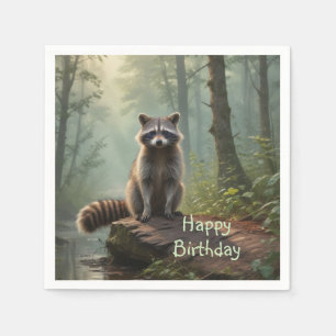 Serviette En Papier Cute Raccoon