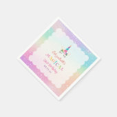 Serviette En Papier Cute Rainbow Unicorn Magique fête d'anniversaire (Coin)