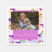 Serviette En Papier Cute Rainbow Unicorn Photo (Devant)