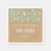 Serviette En Papier Cute Raindrops Couples Baby shower/Saupoudrer Rust (Devant)
