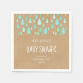 Serviette En Papier Cute Raindrops Couples Baby shower/Saupoudrer Rust (Devant)