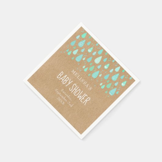 Serviette En Papier Cute Raindrops Couples Baby shower/Saupoudrer Rust (Coin)