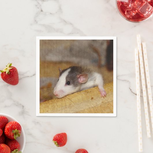 Serviette En Papier Cute rat (En situation)