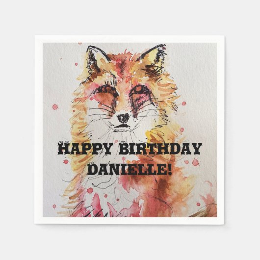 Serviette En Papier Cute Red Fox Wild Animal Décor Serviette serviette (Devant)