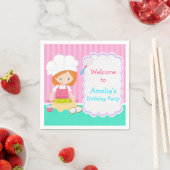Serviette En Papier Cute Red Hair Girl Baking Anniversaire (En situation)