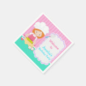 Serviette En Papier Cute Red Hair Girl Baking Anniversaire (Coin)