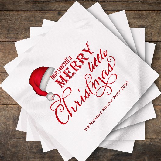 Serviette En Papier Cute Red Santa Claus Casquette Custom