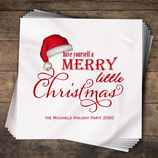 Serviette En Papier Cute Red Santa Claus Casquette Custom