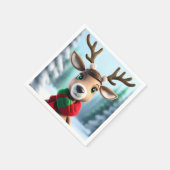 Serviette En Papier Cute Reindeer (Coin)